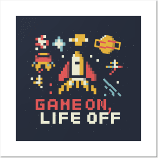 Game oN, Life off Retro Pixel Gaming art Posters and Art